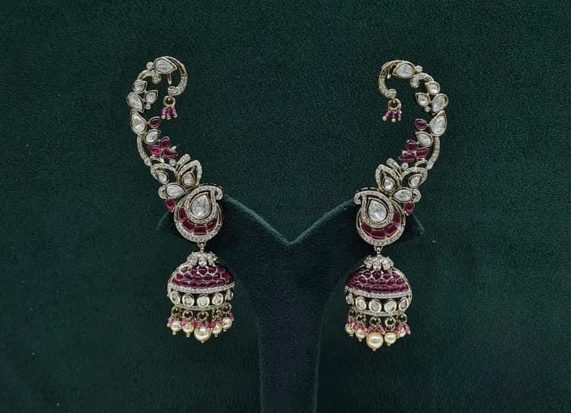 Kundan Earcuff 09381 - KRISHNA'S SWETA JEWELLERY