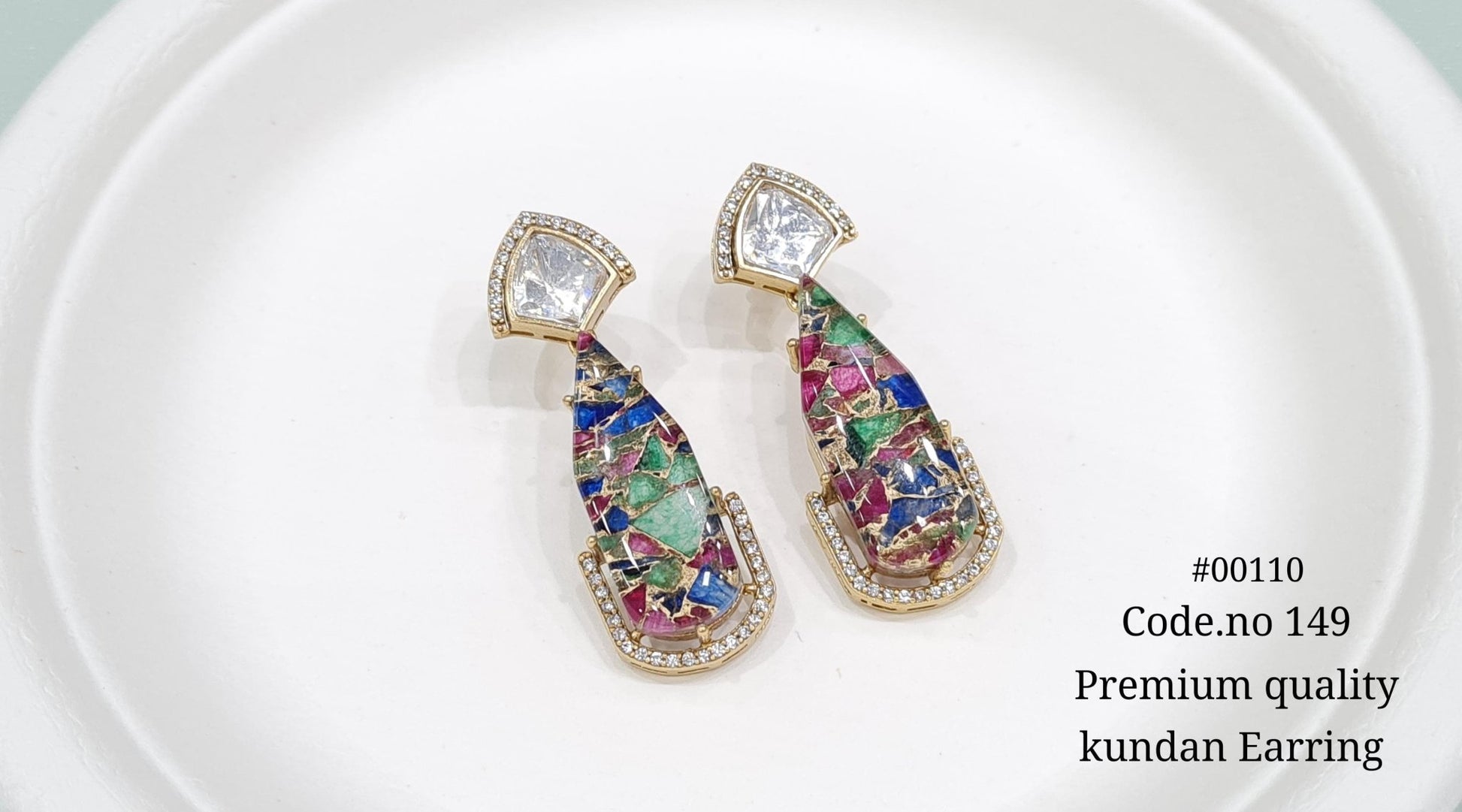Kundan Earring 00110 - KRISHNA'S SWETA JEWELLERY