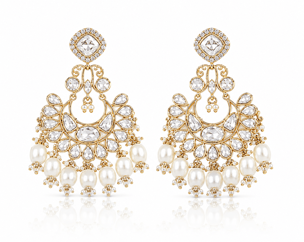 Kundan Earring 01500 - KRISHNA'S SWETA JEWELLERY