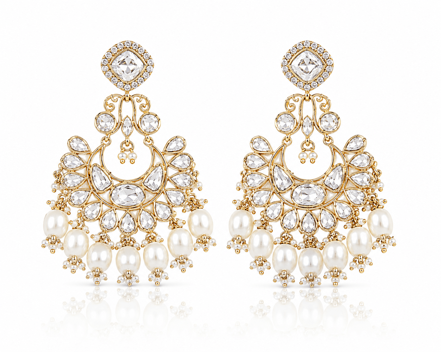 Kundan Earring 01500 - KRISHNA'S SWETA JEWELLERY