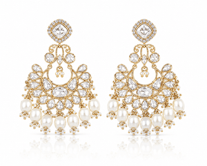 Kundan Earring 01500 - KRISHNA'S SWETA JEWELLERY