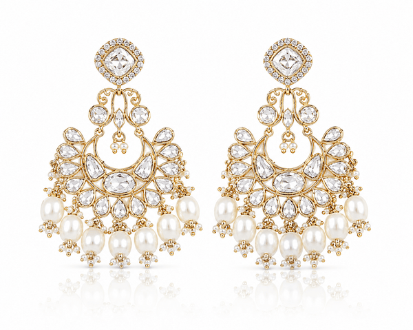Kundan Earring 01500 - KRISHNA'S SWETA JEWELLERY