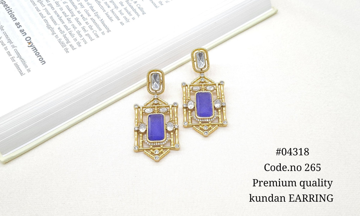 Kundan Earring 04318 - KRISHNA'S SWETA JEWELLERY
