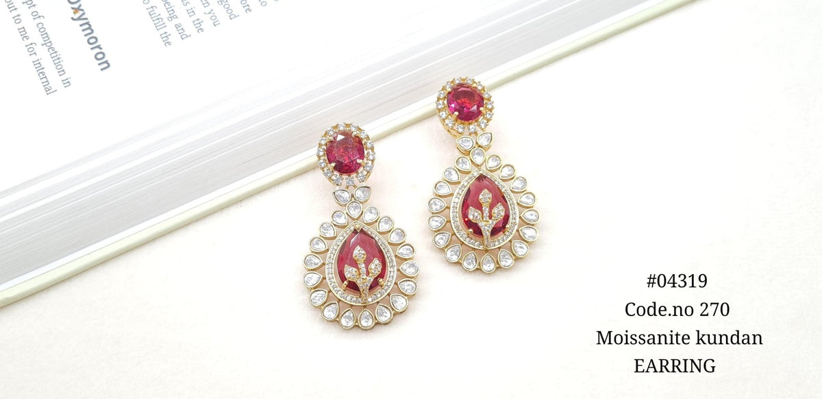 Kundan Earring 04319 - KRISHNA'S SWETA JEWELLERY