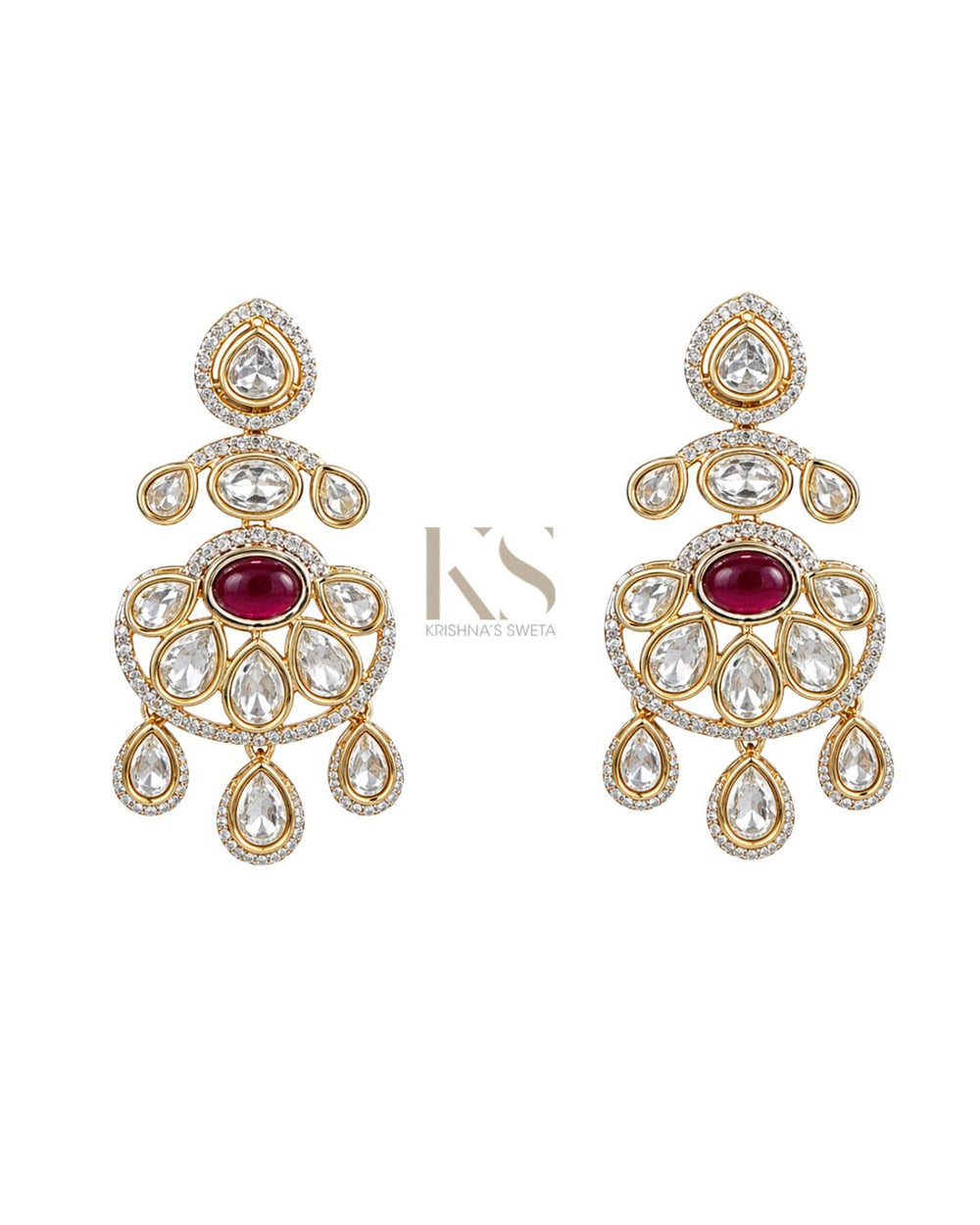 Kundan Earring 09507 - KRISHNA'S SWETA JEWELLERY