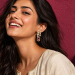 Kundan Earring with CZ Minimal Design - Krishna's Sweta Jewellery