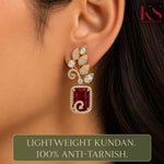Kundan Earring with CZ Minimal Design - Krishna's Sweta Jewellery