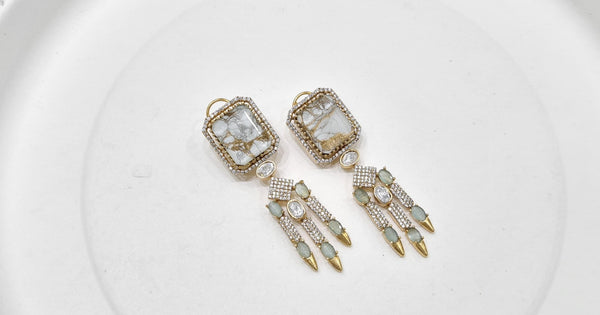 Kundan earrings 00560 - KRISHNA'S SWETA JEWELLERY