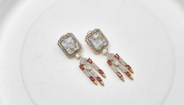 Kundan earrings 00560 - KRISHNA'S SWETA JEWELLERY
