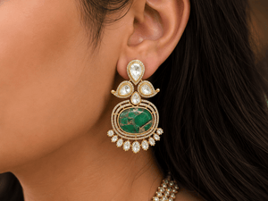 kundan earrings 01037 - KRISHNA'S SWETA JEWELLERY
