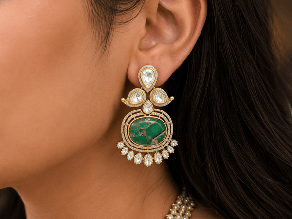 kundan earrings 01037 - KRISHNA'S SWETA JEWELLERY