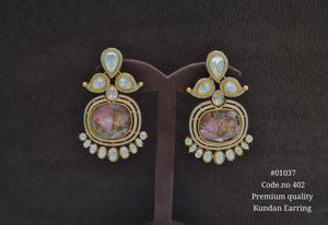 kundan earrings 01037 - KRISHNA'S SWETA JEWELLERY