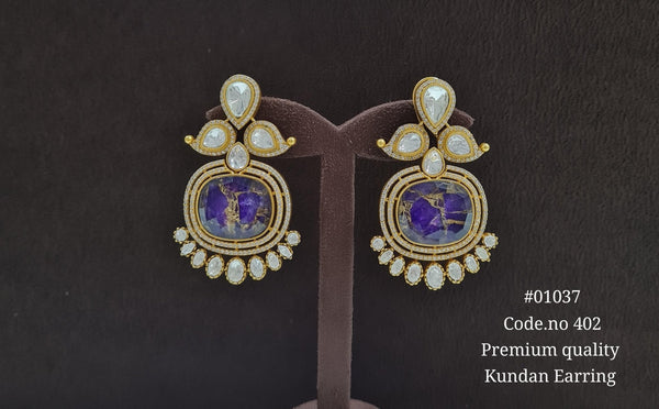 kundan earrings 01037 - KRISHNA'S SWETA JEWELLERY