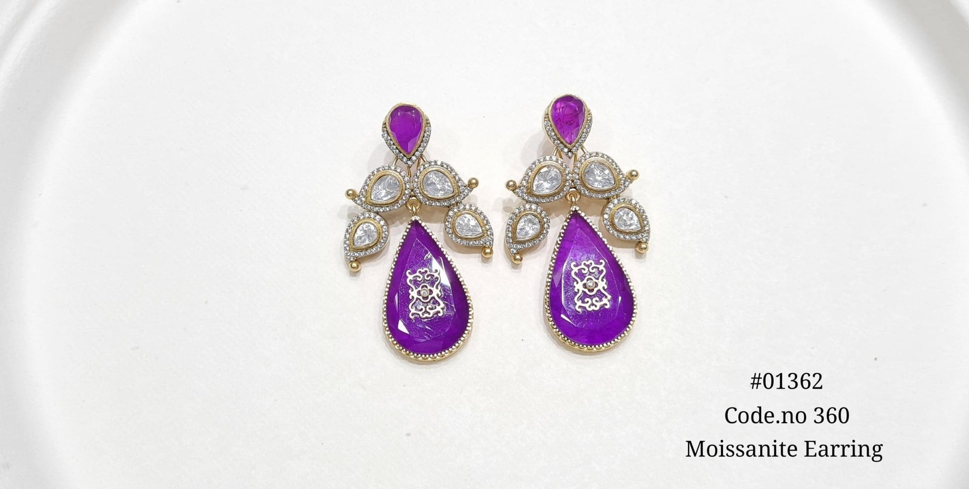 Kundan earrings 01362 - KRISHNA'S SWETA JEWELLERY
