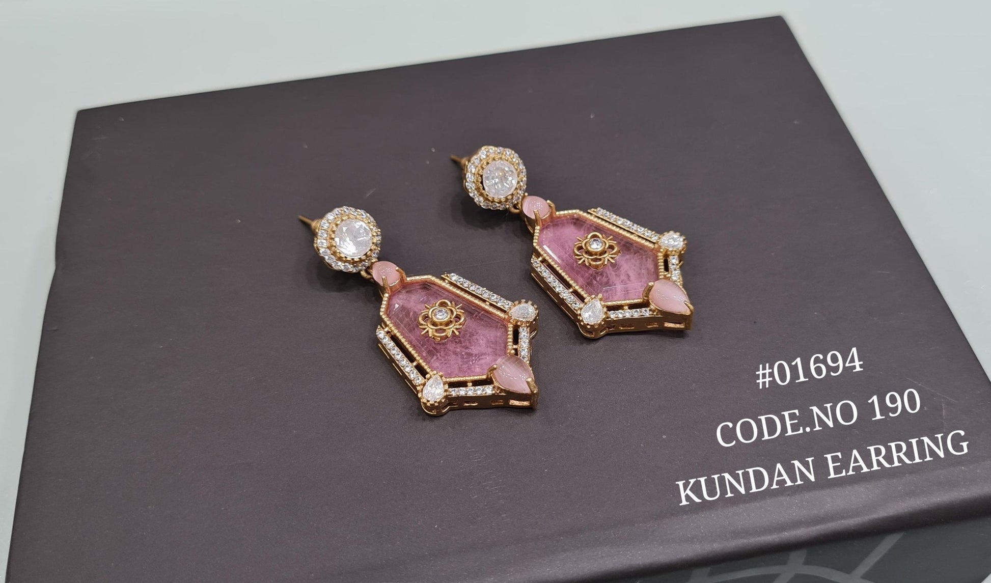Kundan earrings 01694 - KRISHNA'S SWETA JEWELLERY