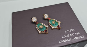 Kundan earrings 01694 - KRISHNA'S SWETA JEWELLERY