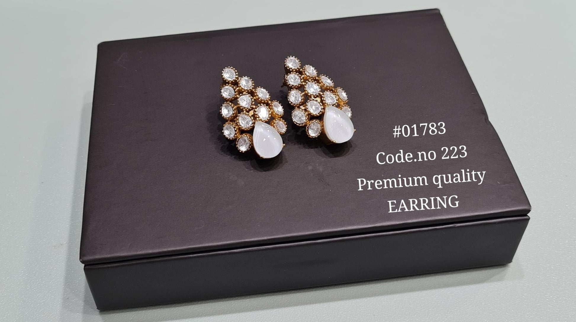 Kundan Earrings 01783 - KRISHNA'S SWETA JEWELLERY