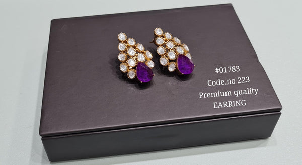 Kundan Earrings 01783 - KRISHNA'S SWETA JEWELLERY