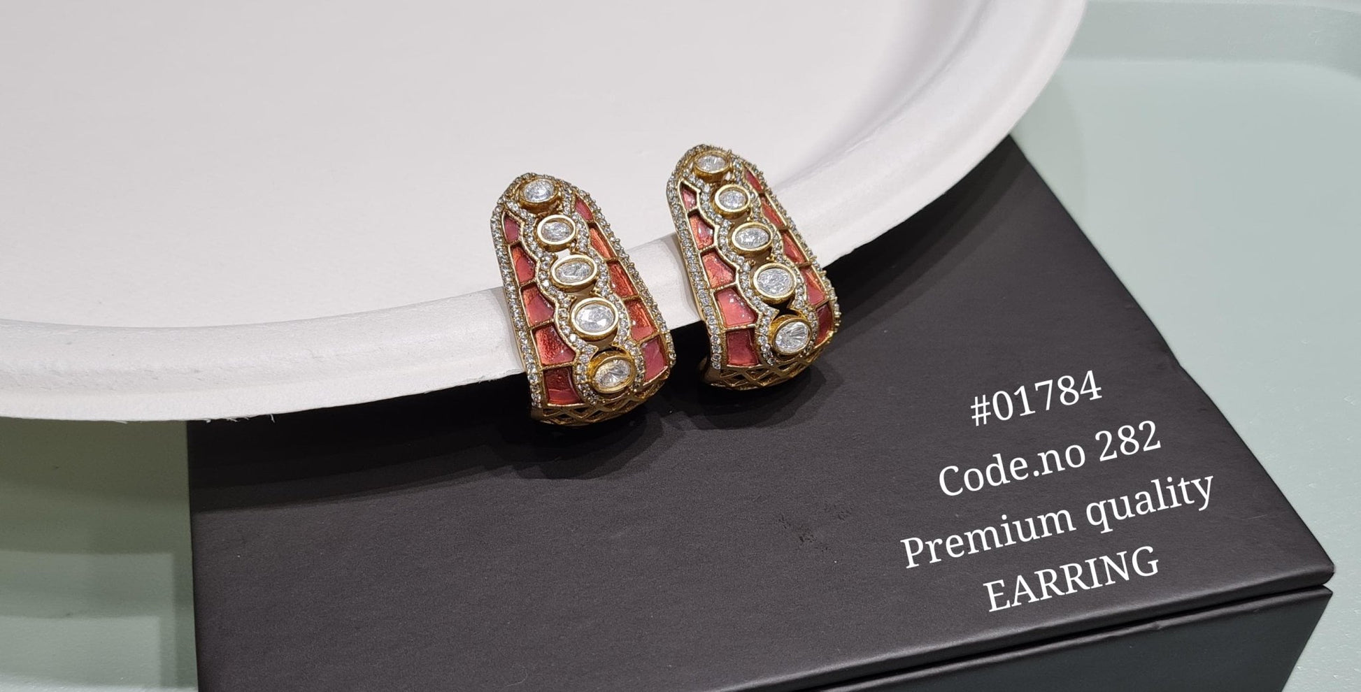 Kundan earrings 01784 - KRISHNA'S SWETA JEWELLERY