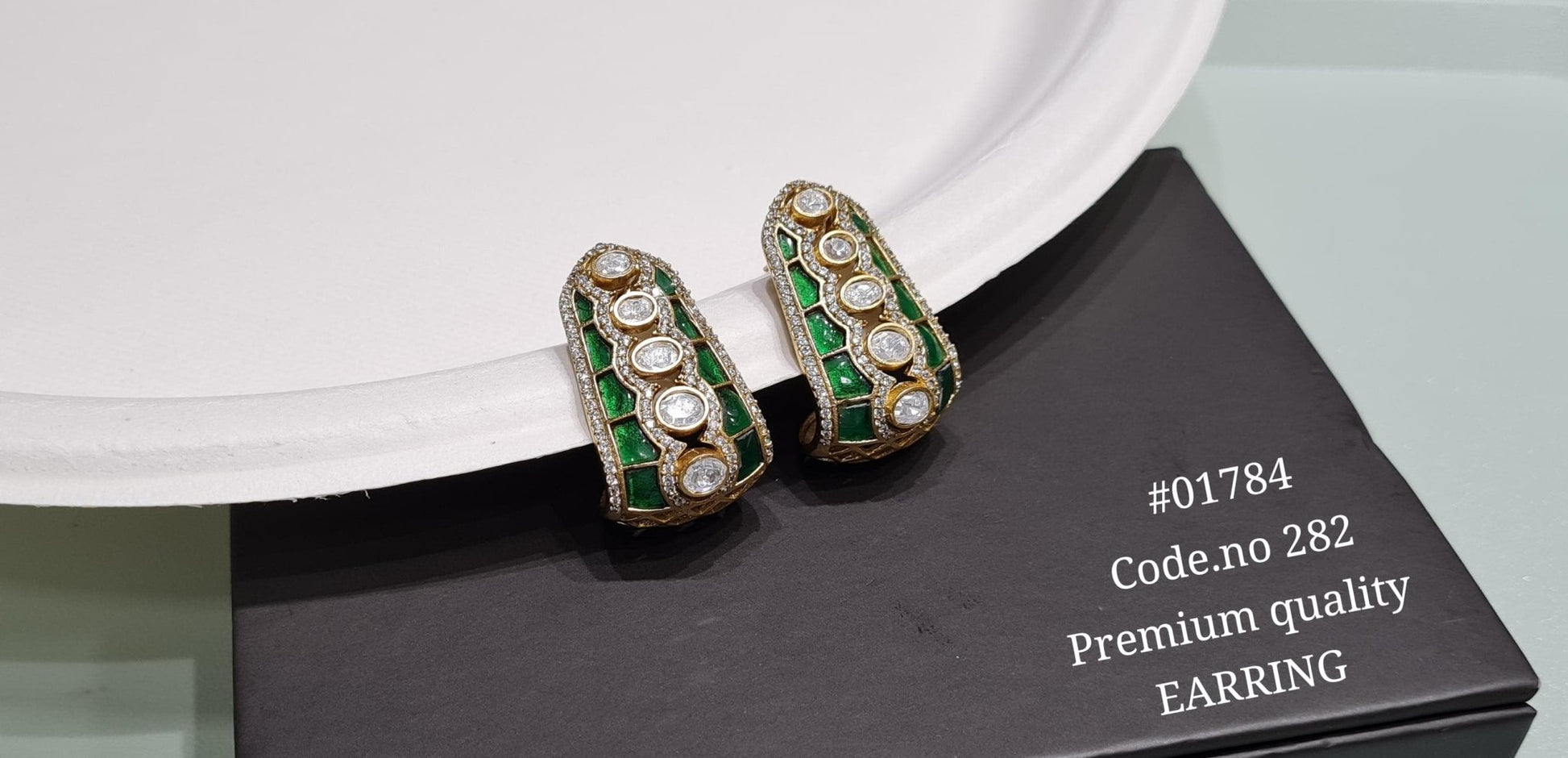 Kundan earrings 01784 - KRISHNA'S SWETA JEWELLERY