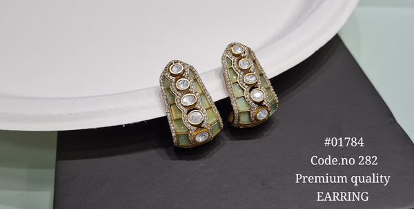 Kundan earrings 01784 - KRISHNA'S SWETA JEWELLERY