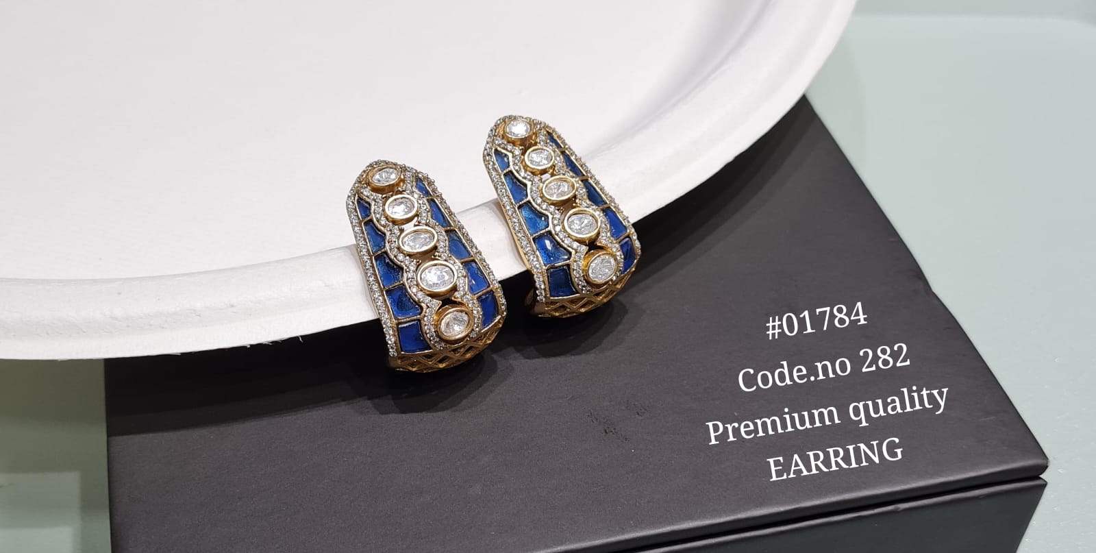 Kundan earrings 01784 - KRISHNA'S SWETA JEWELLERY