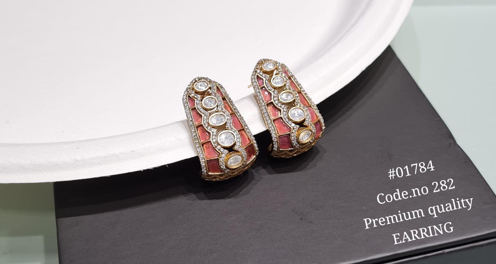 Kundan earrings 01784 - KRISHNA'S SWETA JEWELLERY