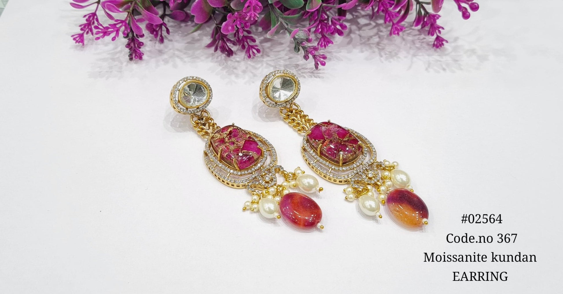 Kundan earrings 02564 - KRISHNA'S SWETA JEWELLERY