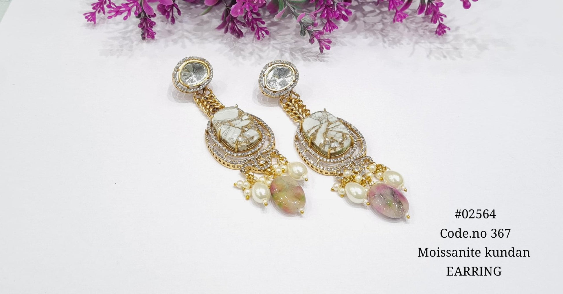 Kundan earrings 02564 - KRISHNA'S SWETA JEWELLERY