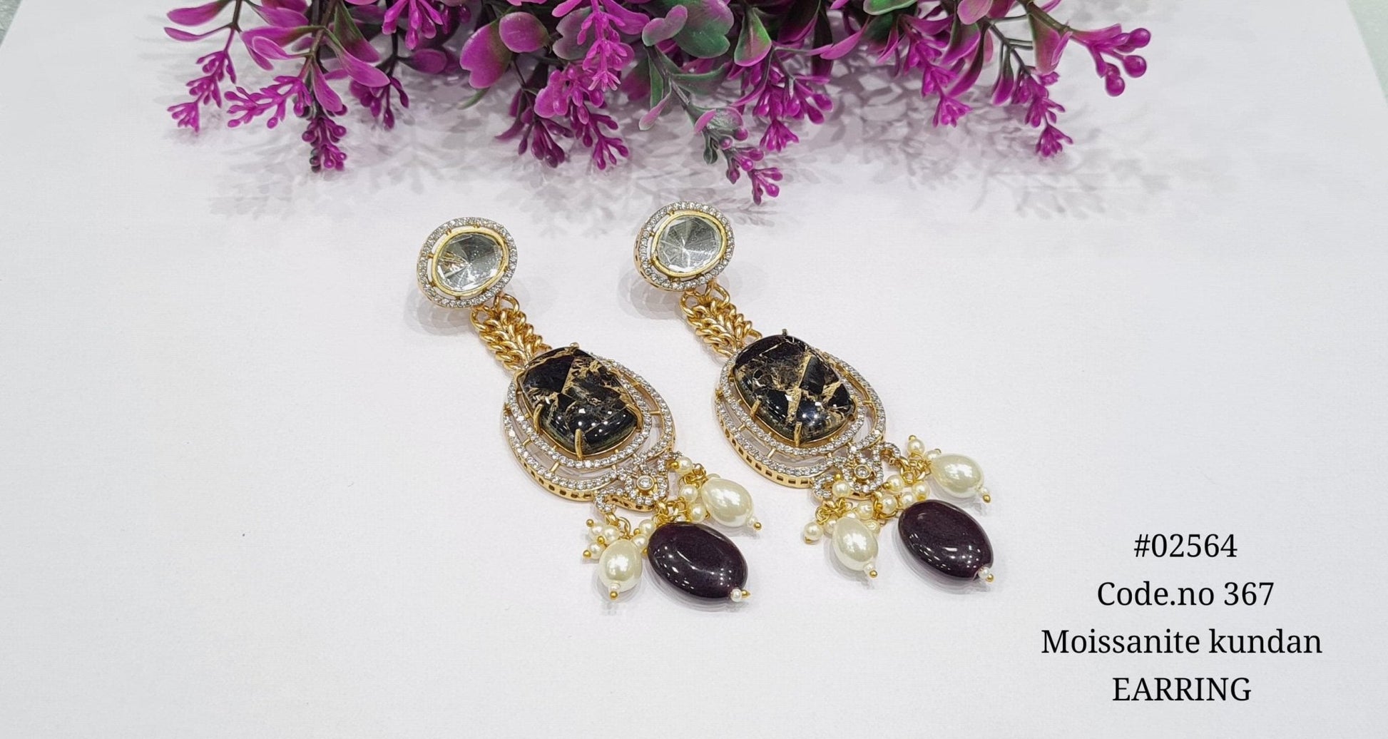 Kundan earrings 02564 - KRISHNA'S SWETA JEWELLERY