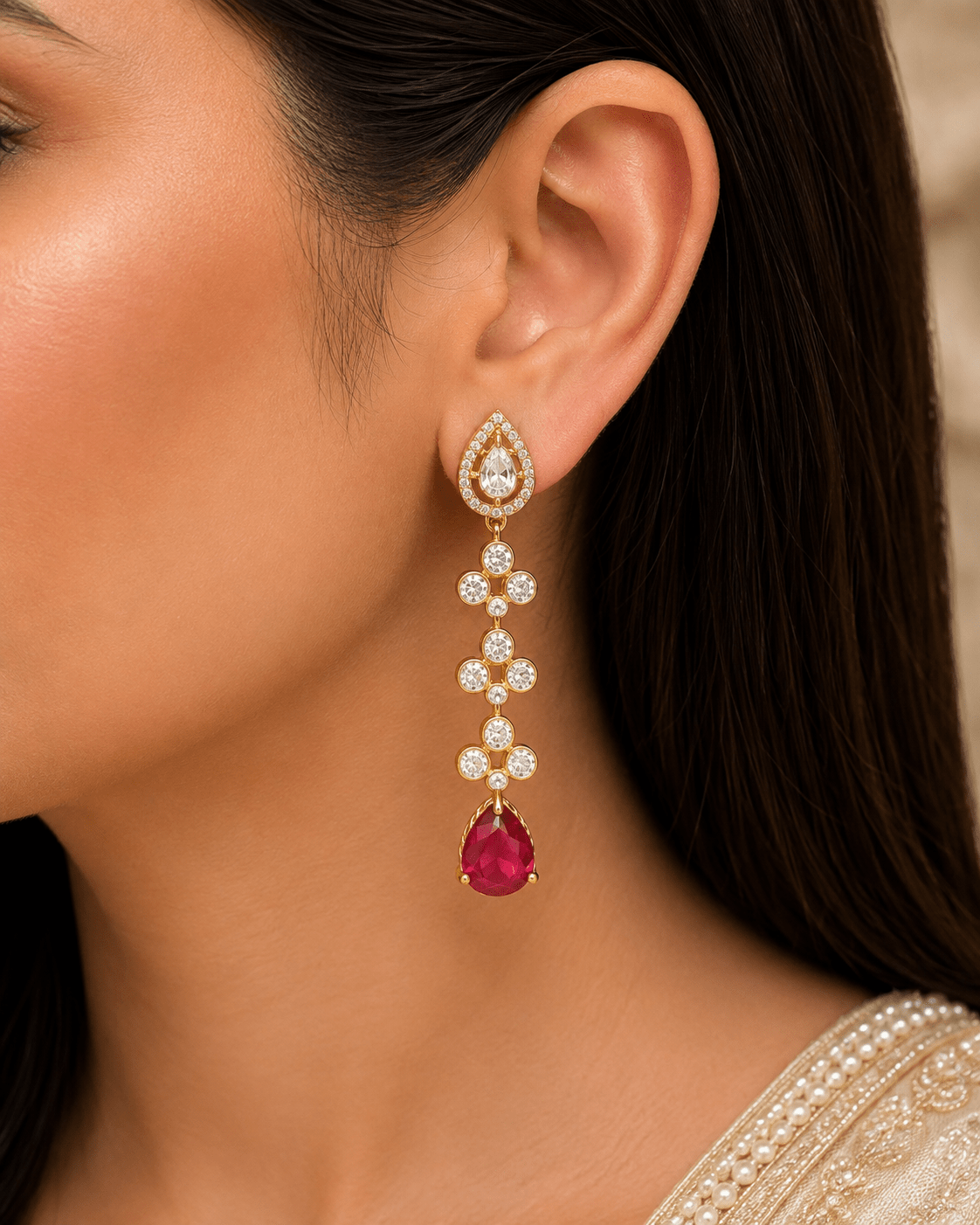 Kundan earrings 02566 - KRISHNA'S SWETA JEWELLERY