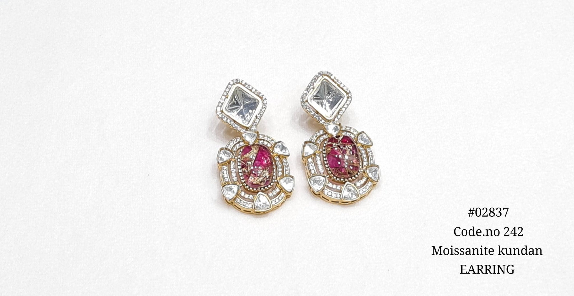 Kundan Earrings 02637 - KRISHNA'S SWETA JEWELLERY