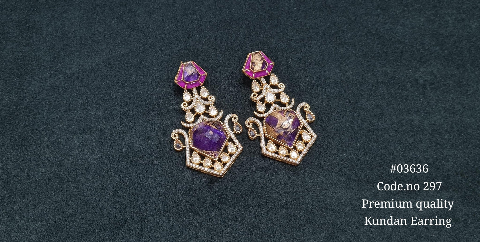 Kundan Earrings 03636 - KRISHNA'S SWETA JEWELLERY