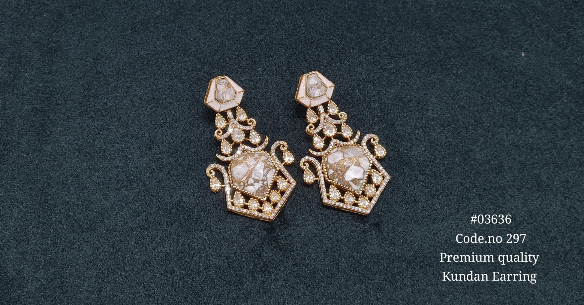 Kundan Earrings 03636 - KRISHNA'S SWETA JEWELLERY