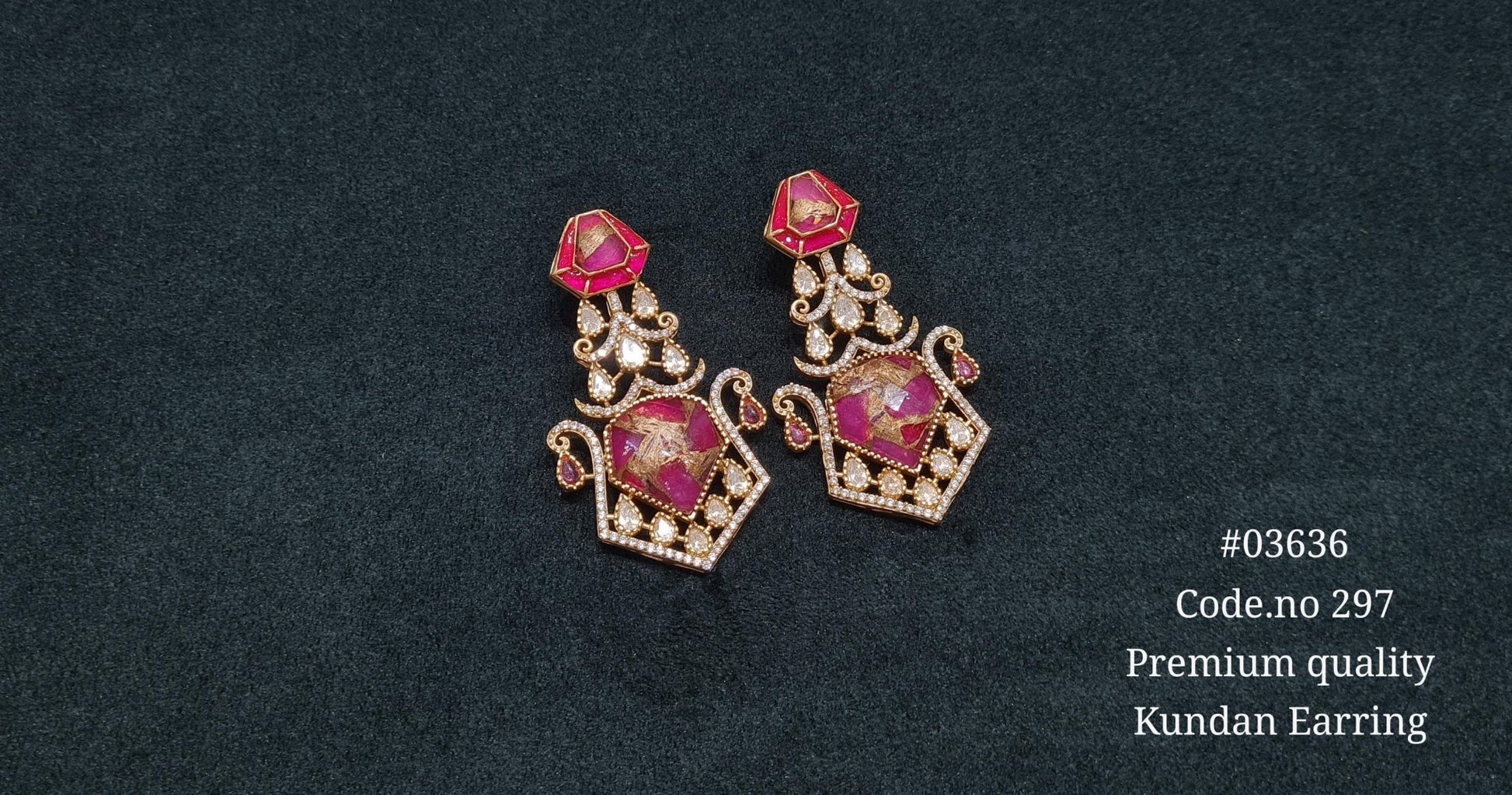 Kundan Earrings 03636 - KRISHNA'S SWETA JEWELLERY
