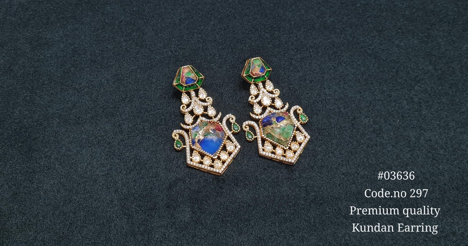Kundan Earrings 03636 - KRISHNA'S SWETA JEWELLERY