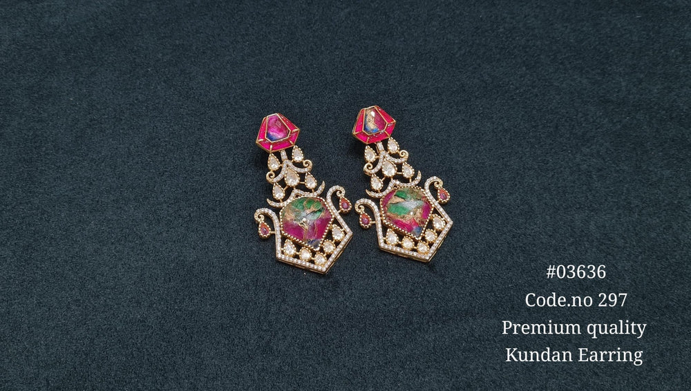 Kundan Earrings 03636 - KRISHNA'S SWETA JEWELLERY