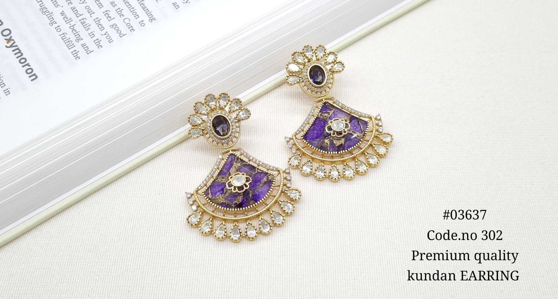 Kundan Earrings 03637 - KRISHNA'S SWETA JEWELLERY