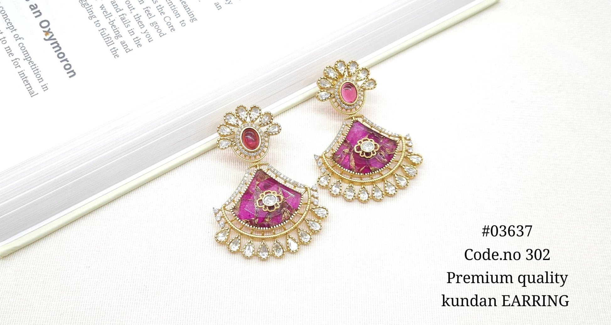 Kundan Earrings 03637 - KRISHNA'S SWETA JEWELLERY