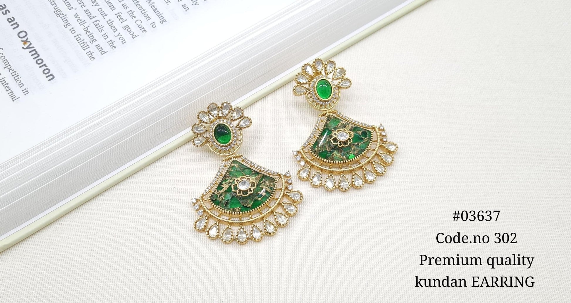 Kundan Earrings 03637 - KRISHNA'S SWETA JEWELLERY
