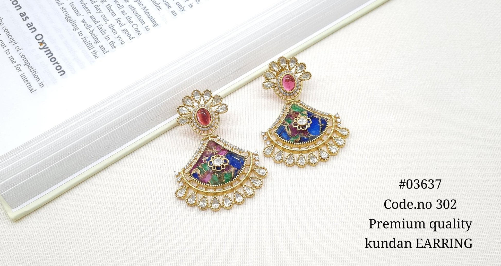 Kundan Earrings 03637 - KRISHNA'S SWETA JEWELLERY