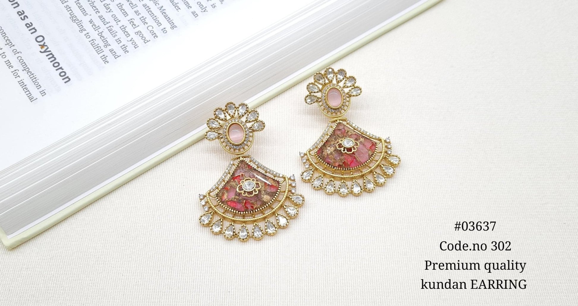 Kundan Earrings 03637 - KRISHNA'S SWETA JEWELLERY
