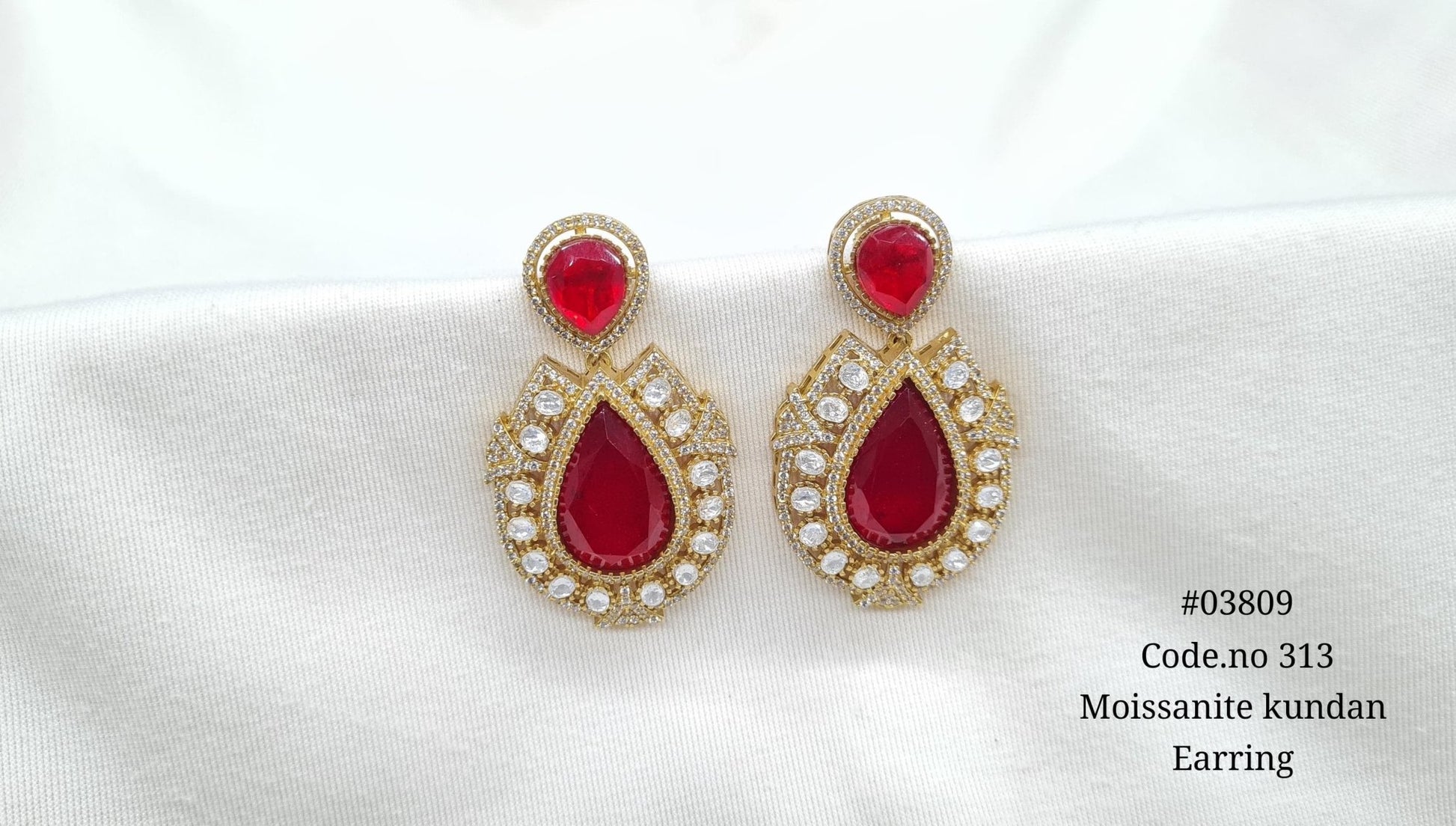 Kundan Earrings 03809 - KRISHNA'S SWETA JEWELLERY