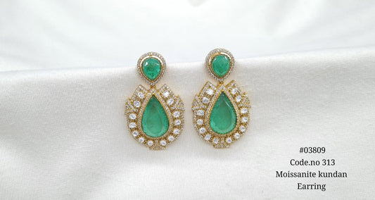 Kundan Earrings 03809 - KRISHNA'S SWETA JEWELLERY
