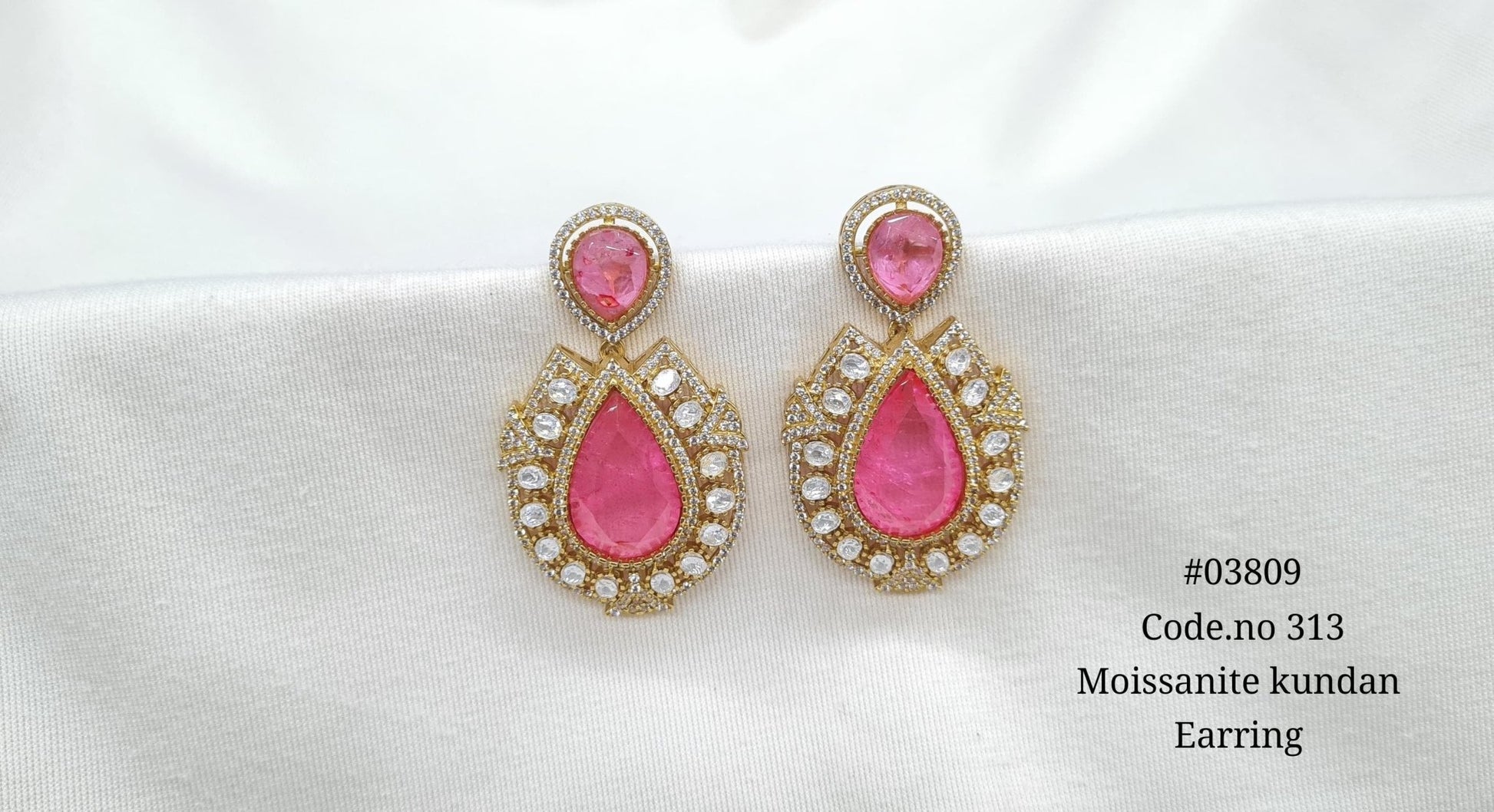 Kundan Earrings 03809 - KRISHNA'S SWETA JEWELLERY