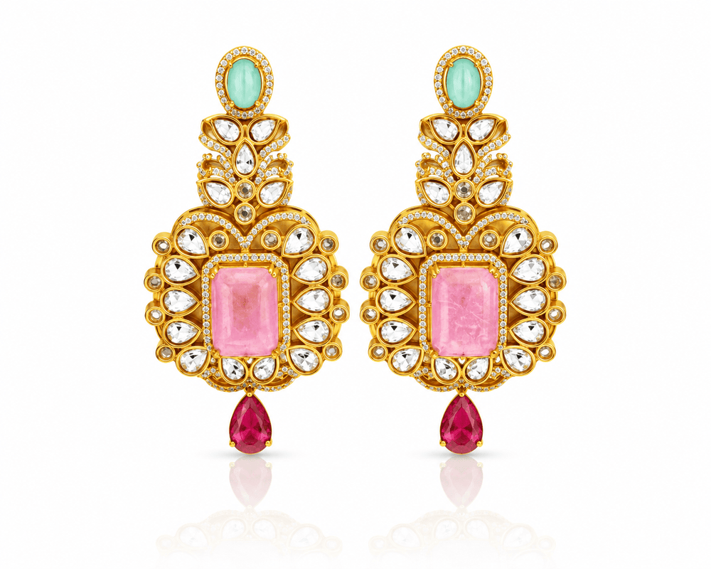 Kundan Earrings 03810 - KRISHNA'S SWETA JEWELLERY