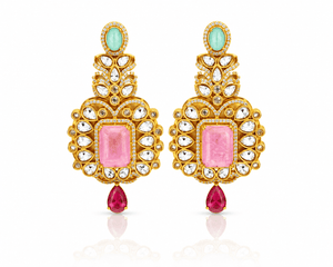 Kundan Earrings 03810 - KRISHNA'S SWETA JEWELLERY