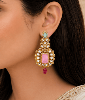 Kundan Earrings 03810 - KRISHNA'S SWETA JEWELLERY