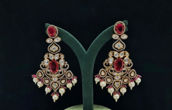 Kundan Earrings 06246 - KRISHNA'S SWETA JEWELLERY