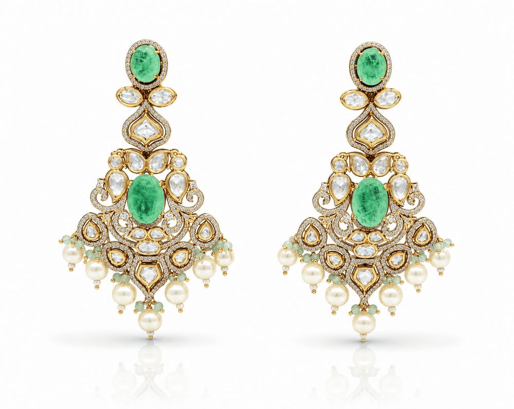 Kundan Earrings 06246 - KRISHNA'S SWETA JEWELLERY